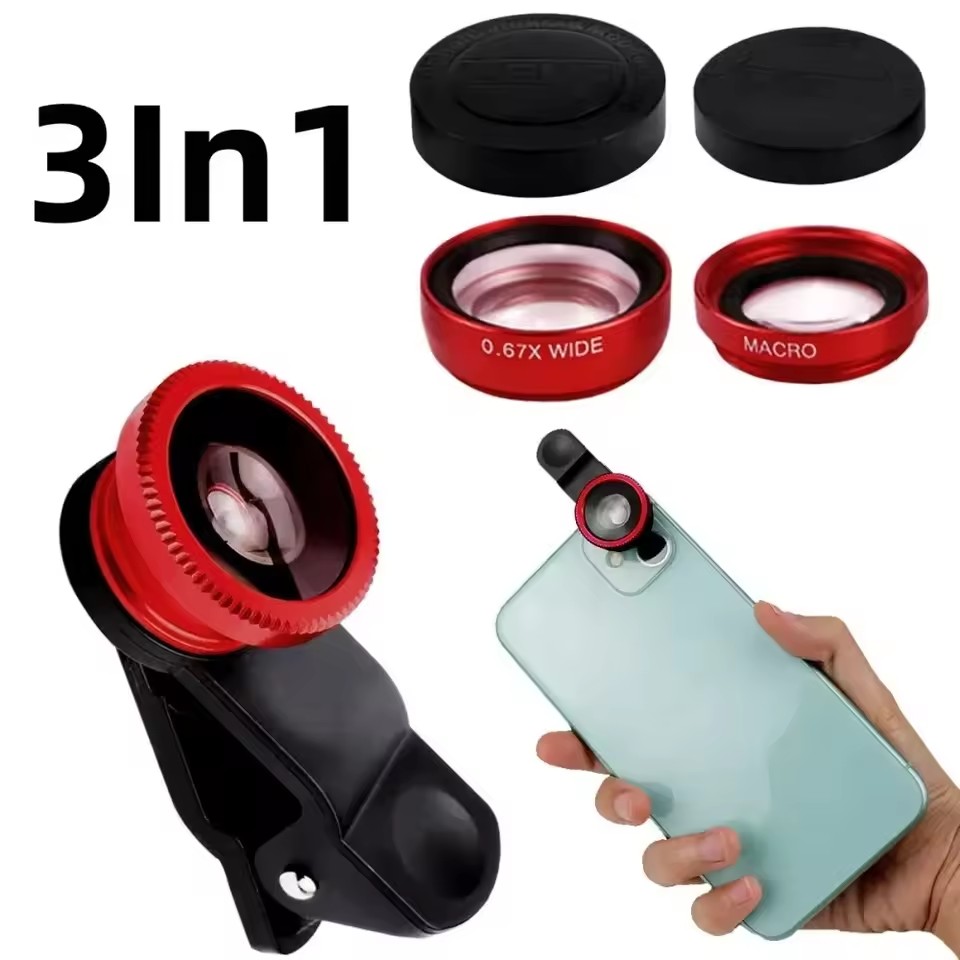 Fishing Camera - เลนส์มือถือ 3-in-1 แบบฟิชอาย 0.67X เลนส์มุมกว้าง มาโคร