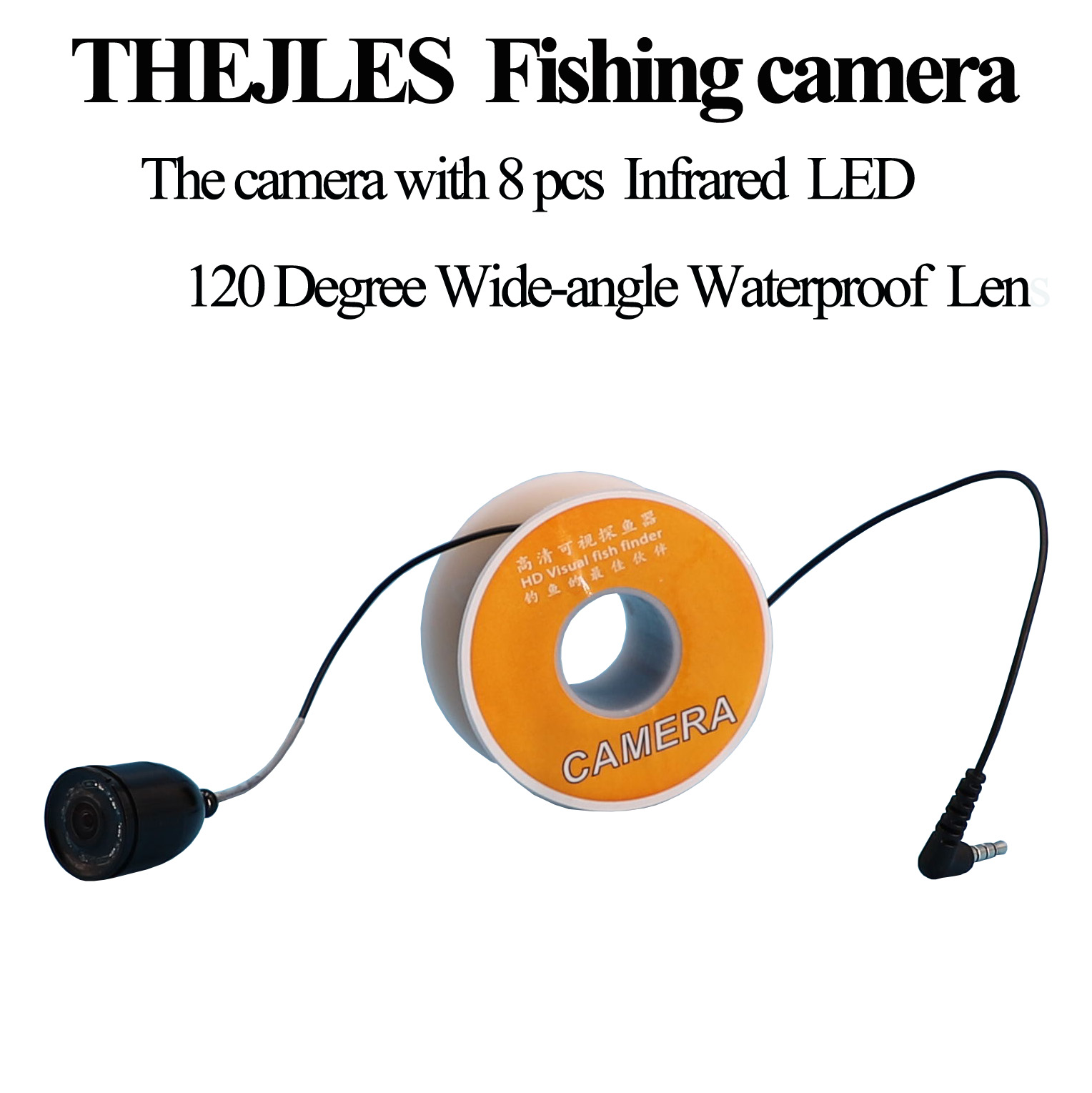 Fish Finder Cable - กล้องตกปลาใต้น้ำพร้อมหลอดไฟอินฟราเรด 8 ดวง ฟังก์ชั่นเปิด/ปิด ใช้ไฟ DC