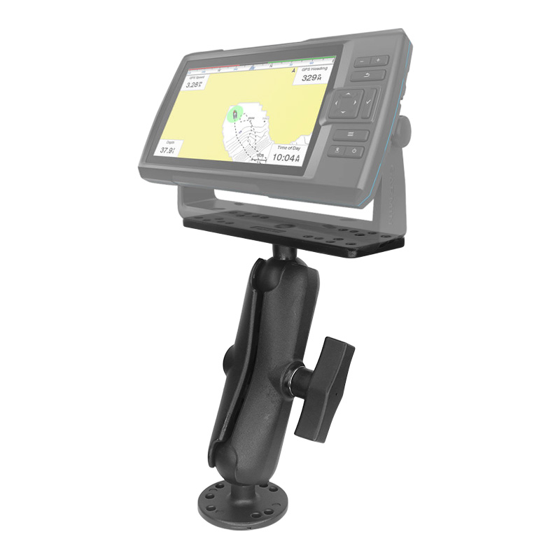 Fish Finder Mount - VINmounts ขายึดเครื่องหาปลาแบบแขนกลางพร้อมหัวบอลขนาด 1.5 นิ้ว ทำจากอะลูมิเนียม, แผ่นยึดแบบสากล,