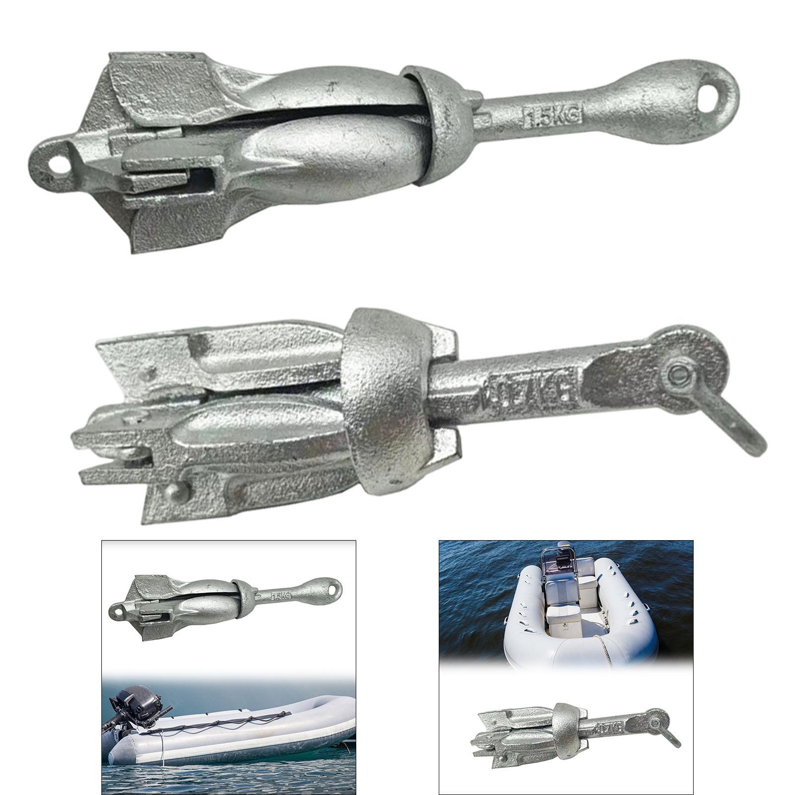 Fish Finder Mount - สมอเรือพับได้ขนาดกะทัดรัด ทำจากเหล็กชุบสังกะสี สำหรับเจ็ทสกี เรือเร็ว แพ ล่องแก่ง