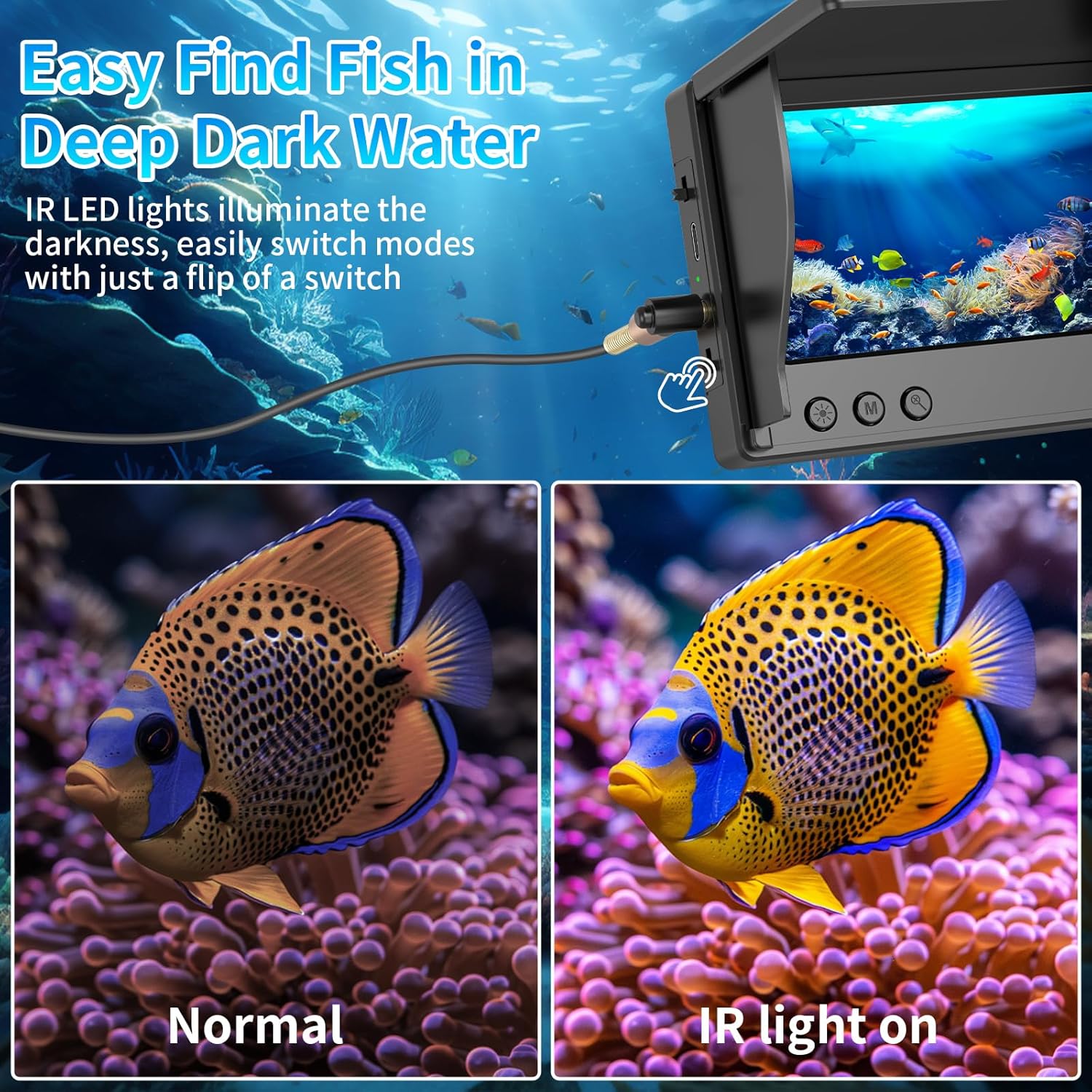 กล้องตกปลาใต้น้ำ หน้าจอ LCD 4. - Fishing Depth Finder บทวิจารณ์และราคา