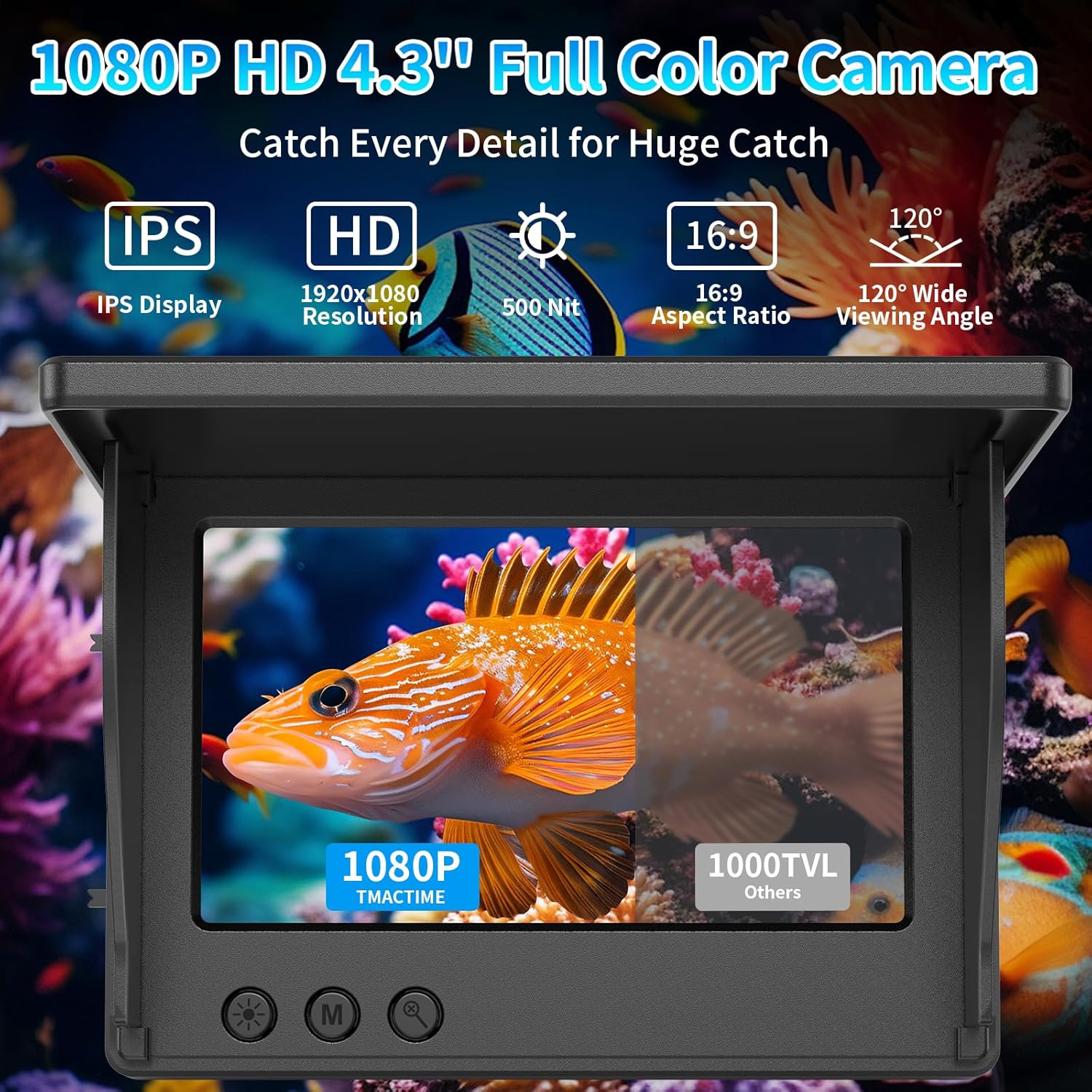 กล้องตกปลาใต้น้ำ หน้าจอ LCD 4. - Fishing Depth Finder บทวิจารณ์และราคา