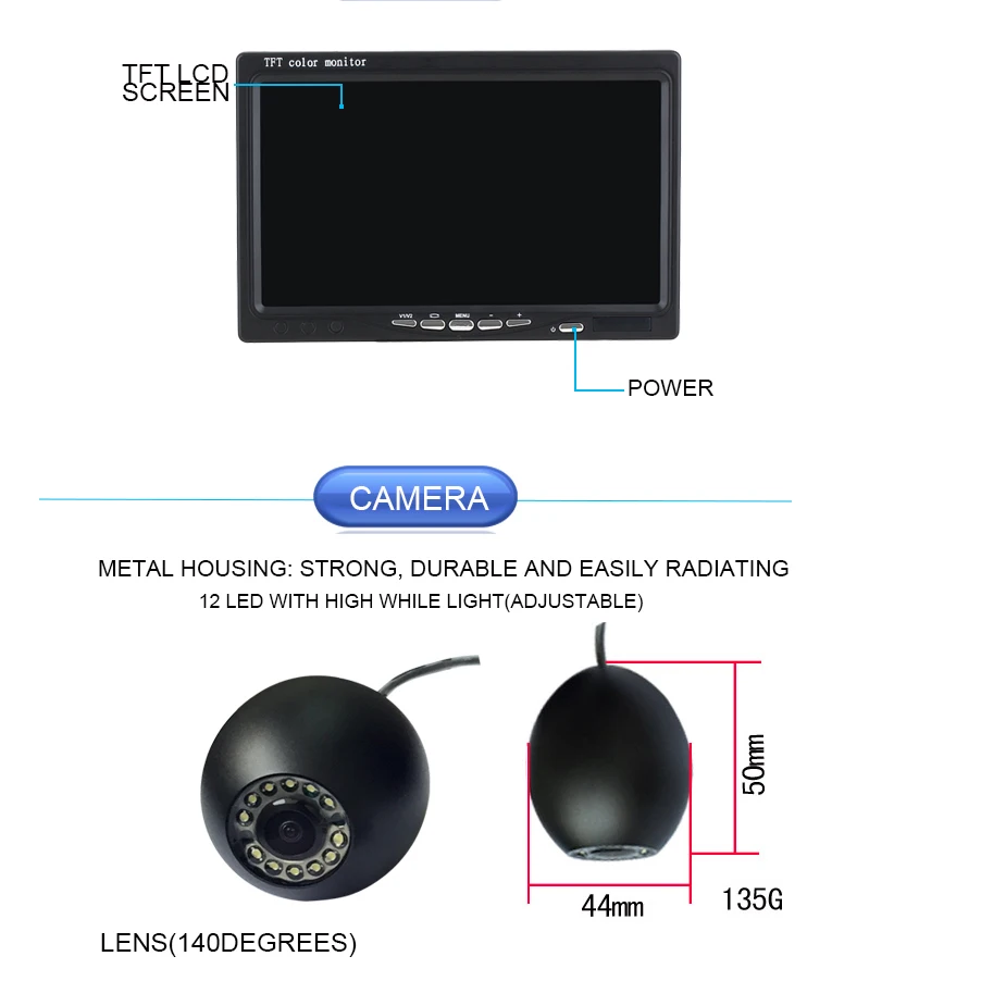 สายเคเบิลยาว 20 เมตร 7'' 1000T - Underwater Camera บทวิจารณ์และราคา